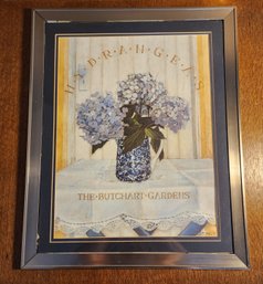 Vintage Framed HYDRANGEAS Floral Art Print