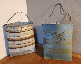 (2) Vintage Metal Decorative Hanging Baskets