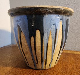 Large Ceramic Blue Accent Flower Container