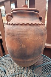 Vintage HUGE Clay Pot With Lid