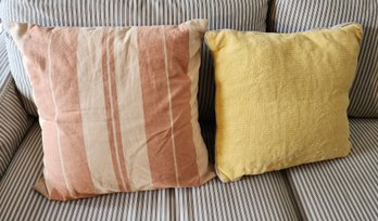 (2) Decorative Throw Pillows Feat. STRIPED