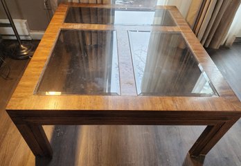 Vintage Wood And Glass Coffee Table