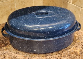 Large Enamel Cookware Broiler With Lid