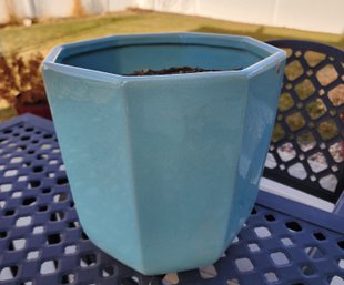 Turqoiuse Blue Ceramic Flower Pot