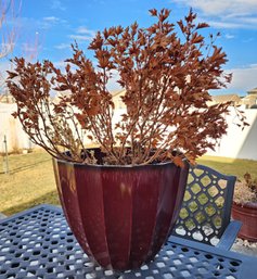 Large Red Tone Flower Pot Plastic