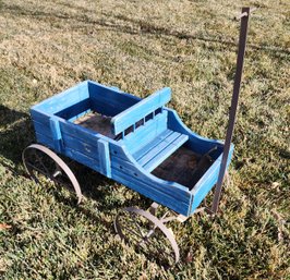 Vintage Lawn And Garden Wood And Metal Base Wagon Decor