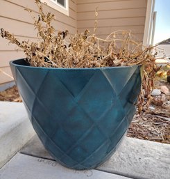 Dark Green Outdoor Flower Pot Plastic