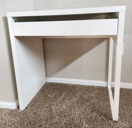 Pressed Wood White Desk With Drawer Storage