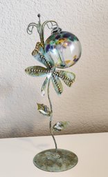 Hanging Glass Accent Hanging Ball With Metal Stand