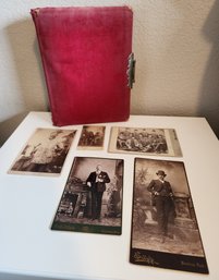 Antique Photo Album Filled With Cabinet Cards EARLY AMERICANA