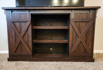 Contemporary Entertainment Storage Display Console Table