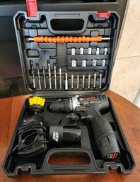 Cordless 12V Drill With Hard Case And Accessories