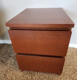 Pressed Wooden Brown Shade Side Table With (2) Drawers