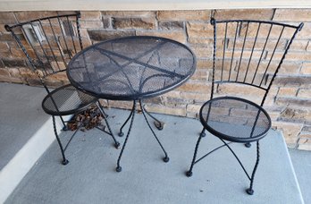 Outdoor Metal Patio Table And (2) Chairs