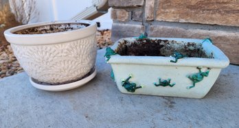 (2) Ceramic Flower Garden Pots #2