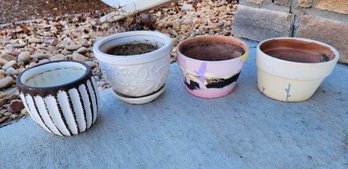 (4) Ceramic Flower Pots