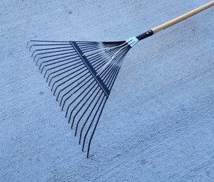 Metal Garden Rake With Wood Handle