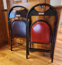 (2) Antique 1920's Wooden Folding Chairs