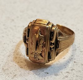 Vintage 1947 JOSTENS 10K Yellow Gold High School Class Ring #A27