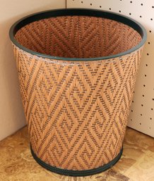 Vintage Woven Pattern Wastebasket