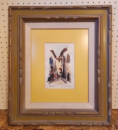 Vintage Fine Art Framed Watercolor Painting SIGNED