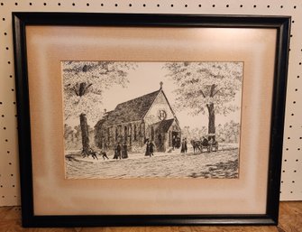 Vintage Framed Fine Art Etching Print