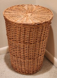 Vintage Woven Rattan Clothes Hamper