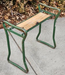 Vintage Metal And Wood Garden Stool Stand