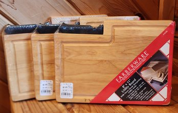 (3) Brand New FABERWARE Utility Cutting Boards With Knife