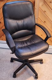 Black Artificial Leather Office Chair