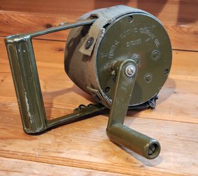 Original U. S. Government Issue Hand Operated Air Raid Siren From World War II.