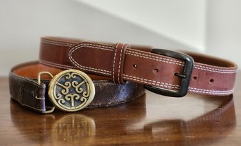 (2) Men's Size 36 Leather Belts