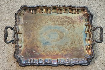 Large Silver Plated Serving Tray