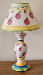 Vintage Ceramic Base Strawberry Theme Table Lamp