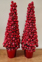 (2) Vintage BELL Accent Christmas Trees