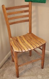 Vintage Primitive Style Bentwood Slat Seated Chair