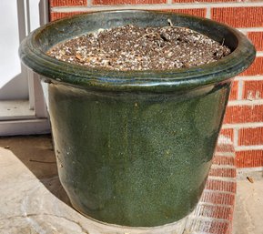 Large Heavy Ceramic Flower Pot With Soil