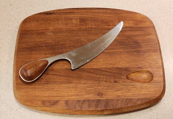 Vintage Mid Century Modern DANSK Cheese Plate Board With Knife