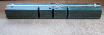 Vintage Long Fishing Rod Storage Transport Case With Rods