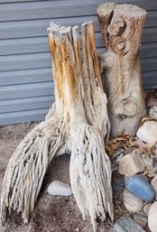 (2) Large Landscaping Decor Wood Trunk Driftwood Selections