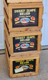 (5) Vintage SUNNY SLOPE FARMS Produce Wooden Crates #1