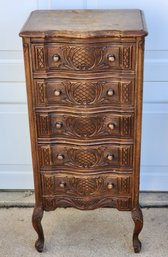 Antique Wood Carved Lingerie Chest