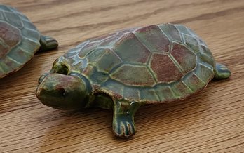 (2) Small Vintage Ceramic Turtles