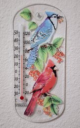 Vintage Bird Thermometer Hanging Wall Accent