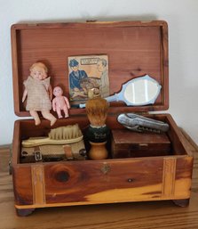 Vintage Wooden Box With Oddities