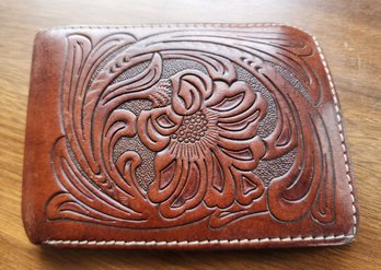 Vintage Hand Tooled Leather Wallet