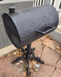 Large Handmade BBQ Smoker Grill AND Plastic Storage Container With Supplies