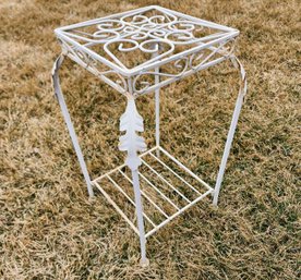 White Metal Outdoor Plant Stand