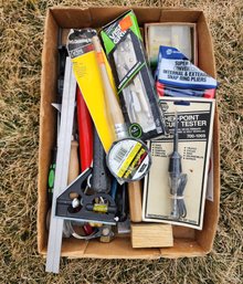 Assorted Box Of Wrenches, Hammers, Screwdrivers And More
