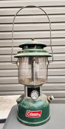 Vintage COLEMAN 220J Lantern With Original PYREX Shade